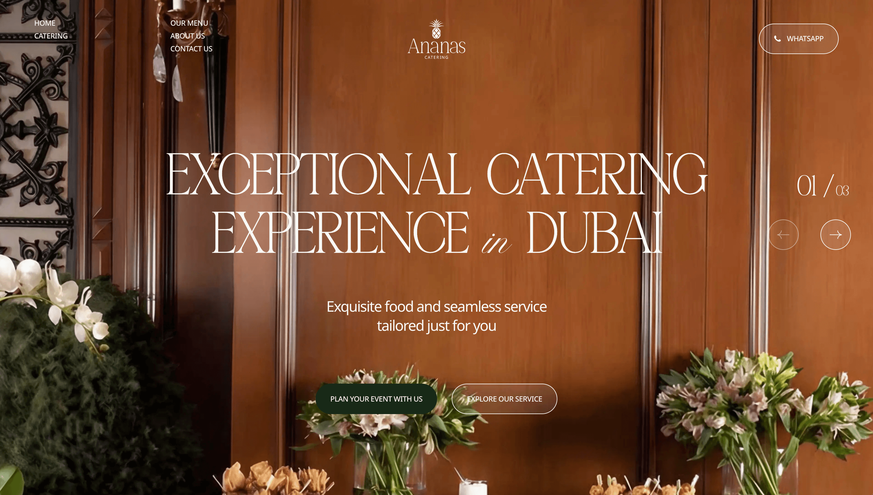 Project screenshot of ANANAS CATERING — Web development project by Gung Andre